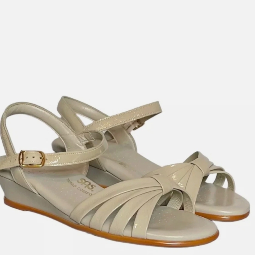 NWT.Sas Strippy Quarter Strap Wedge Sandal Size 8.5N